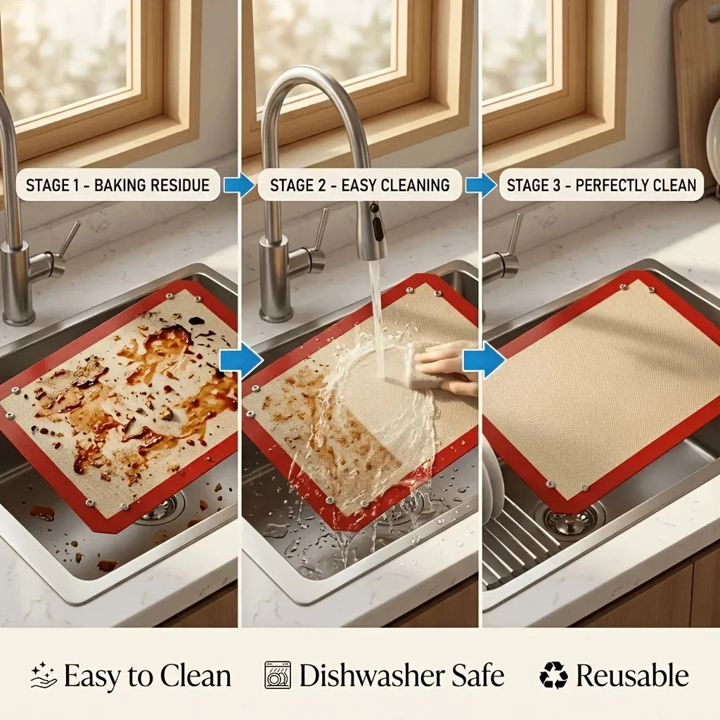 Reusable Non-Stick Baking & Roasting Mat(2 Pcs)