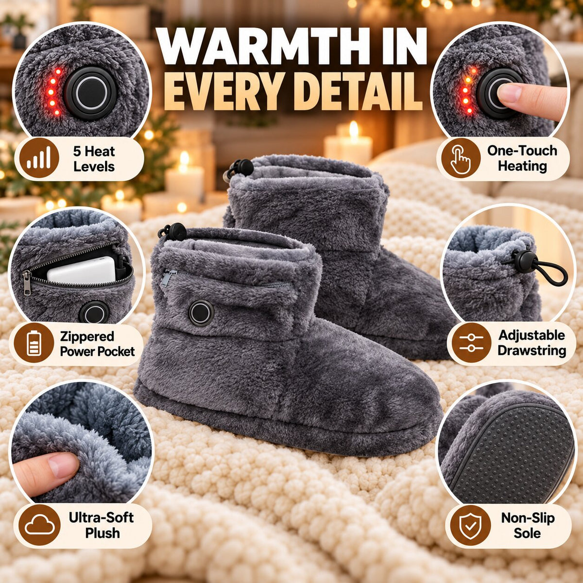 CozyStep Heated Boots -Freesize
