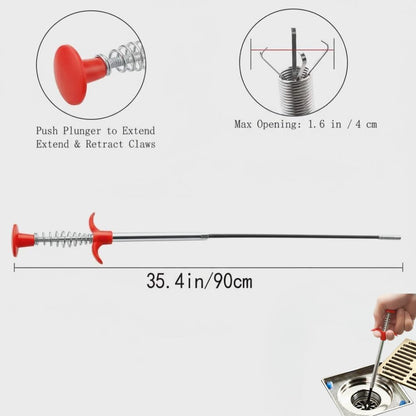 Drain Snake & Pickup Tool, 4-Claw Grabber for Cleaning