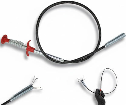 Drain Snake & Pickup Tool, 4-Claw Grabber for Cleaning