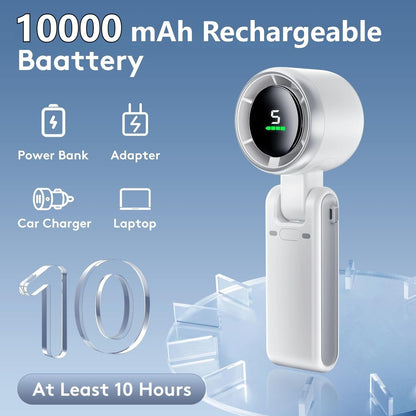 Foldable Powerful Winds Turbo Fan, 10000mAh Battery & 50000RPM Speed