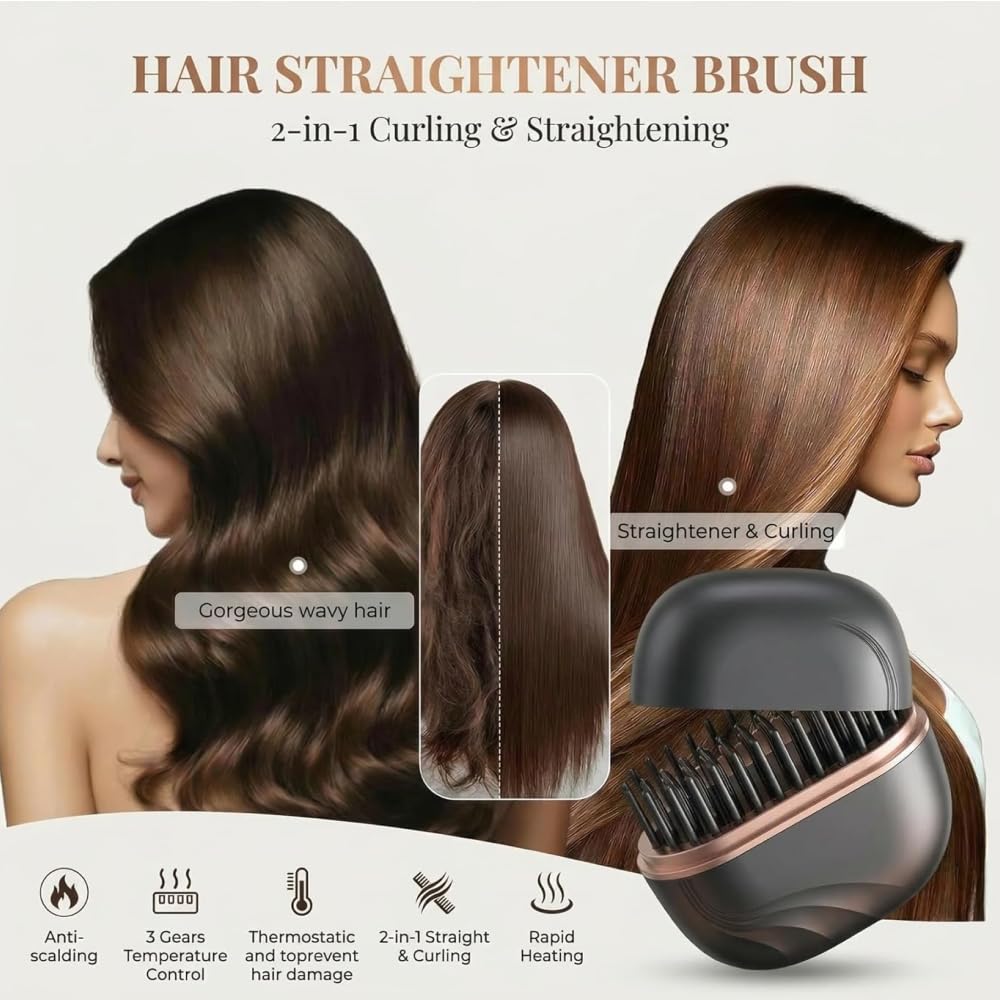Portable Rechargeable Hair Straightening Comb