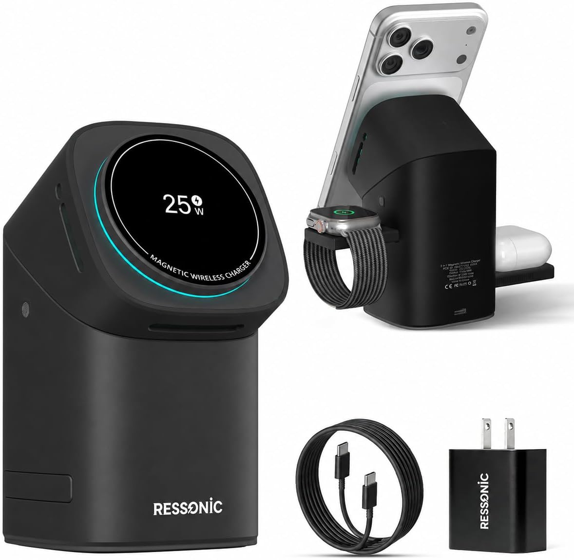 3 in 1 Magnetic Wireless Fast Charging Station