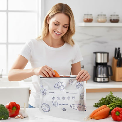 Reusable Ziplock Food Storage Bags(10 Pcs)