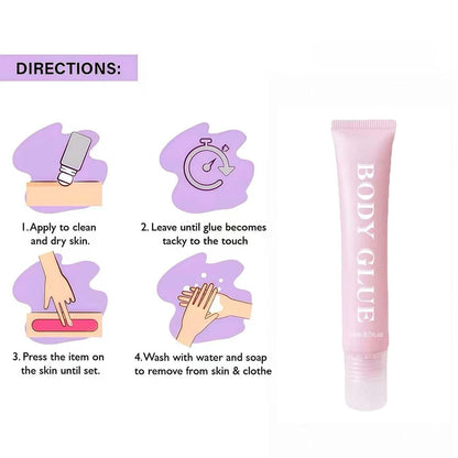 Body Adhesive Glue, Skin Safe Liquid Fashion