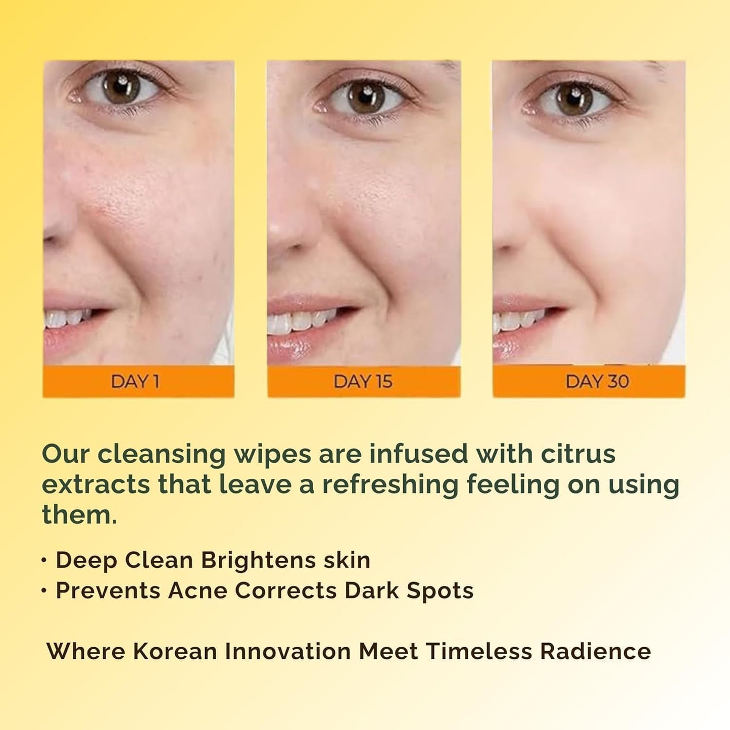 Turmeric Cleansing Pads – Brightening Face Wipes for Glowing Skin(60Pcs)