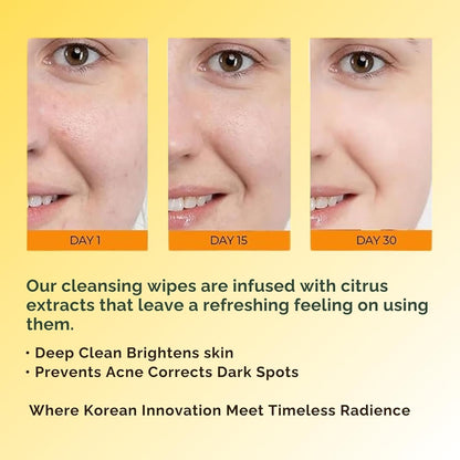 Turmeric Cleansing Pads – Brightening Face Wipes for Glowing Skin(60Pcs)