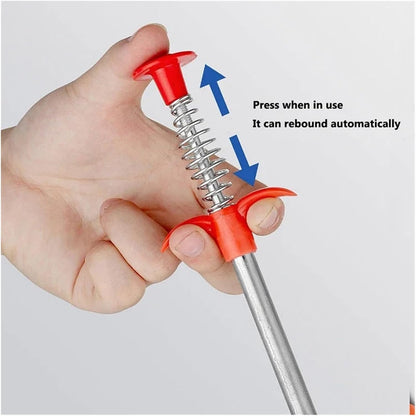 Drain Snake & Pickup Tool, 4-Claw Grabber for Cleaning