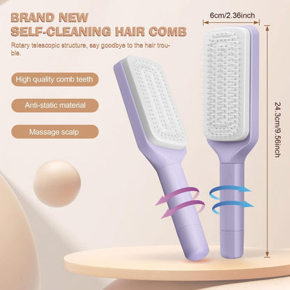 One-click Clean Hair Brushes for Women