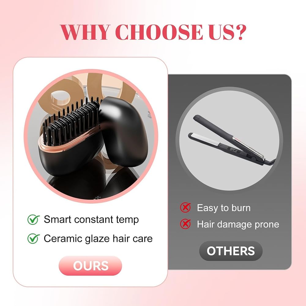 Portable Rechargeable Hair Straightening Comb