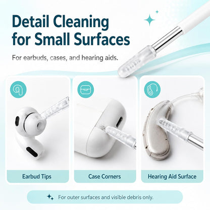 24 Pcs Sticky Ear Cleaning Stick Set, Reusable Soft Rubber Head Ear Cleaner