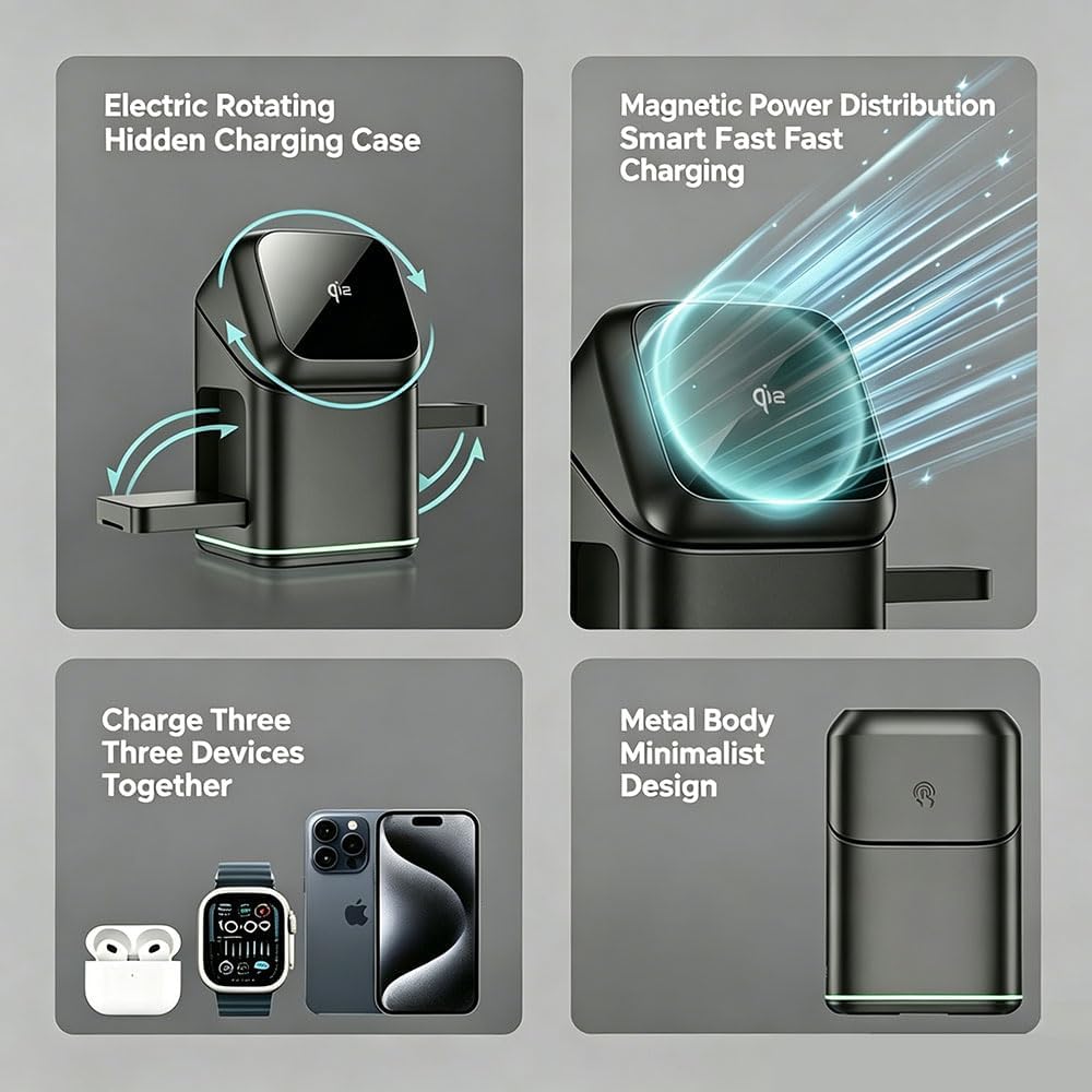 3 in 1 Magnetic Wireless Fast Charging Station