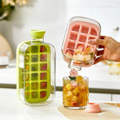 2-in-1 Water Bottle with Silicone Ice Cube Tray