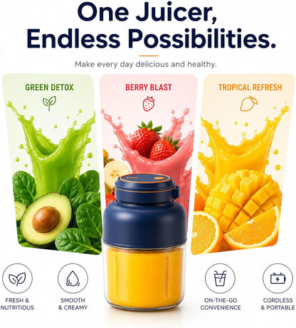 Rechargeable Portable Blender Cordless with 38 Blades