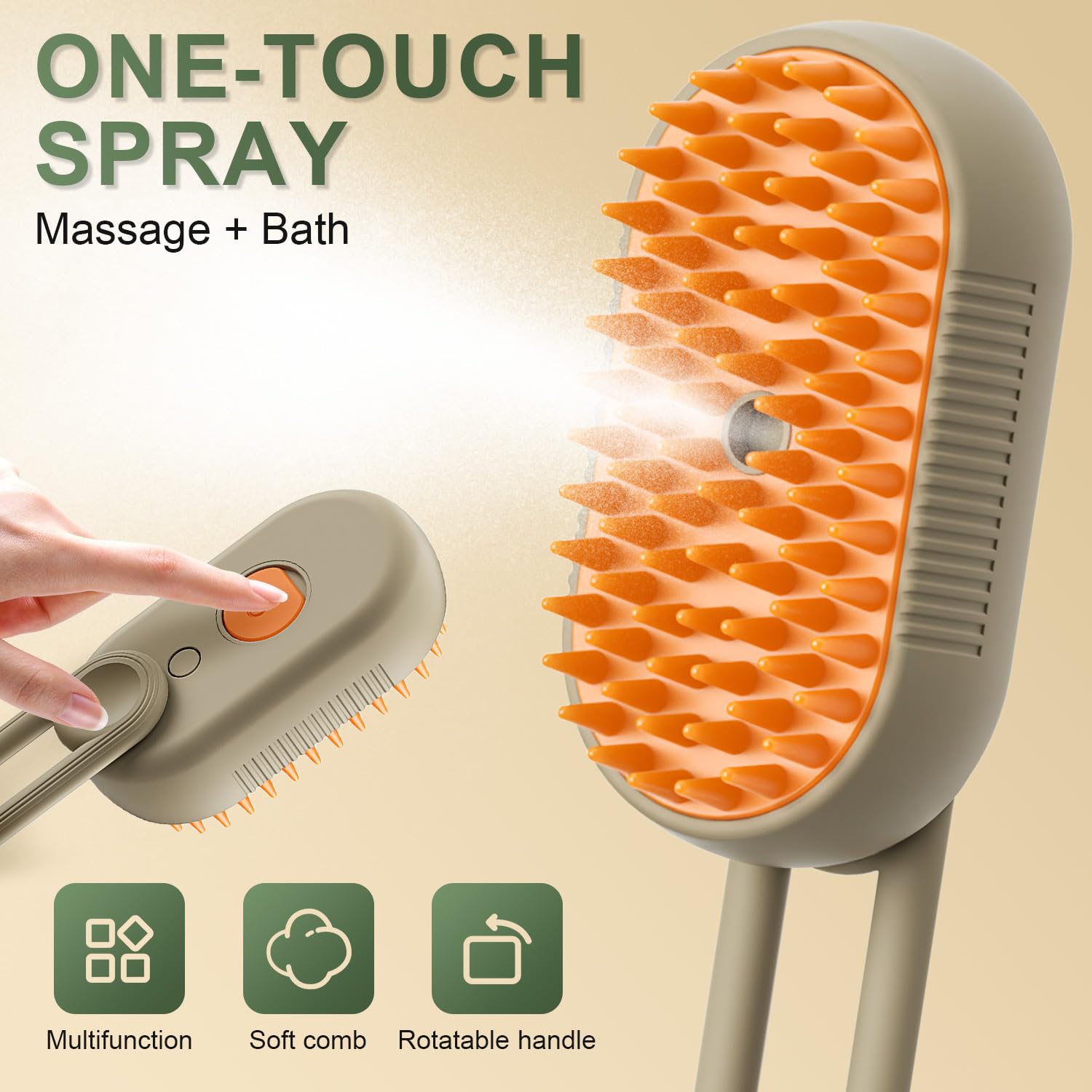 4 in 1 Cat Steam Brush for Shedding