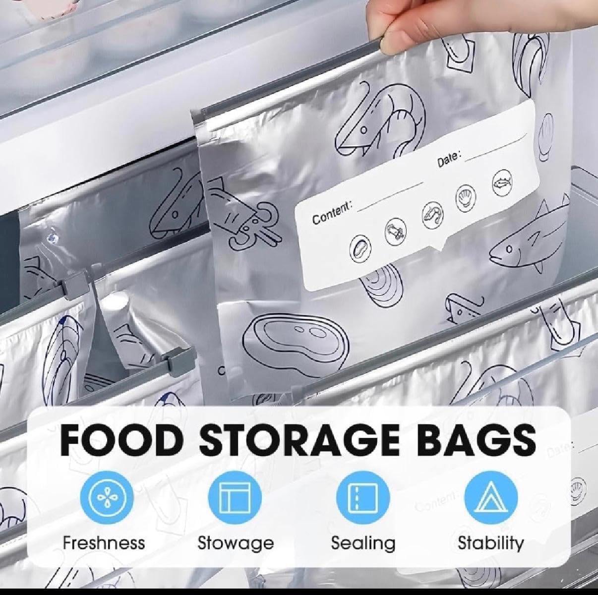 Reusable Ziplock Food Storage Bags(10 Pcs)