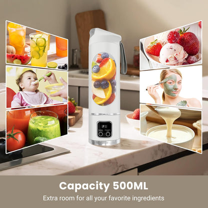 Portable Blender 500ml USB Personal for Shakes Smoothies