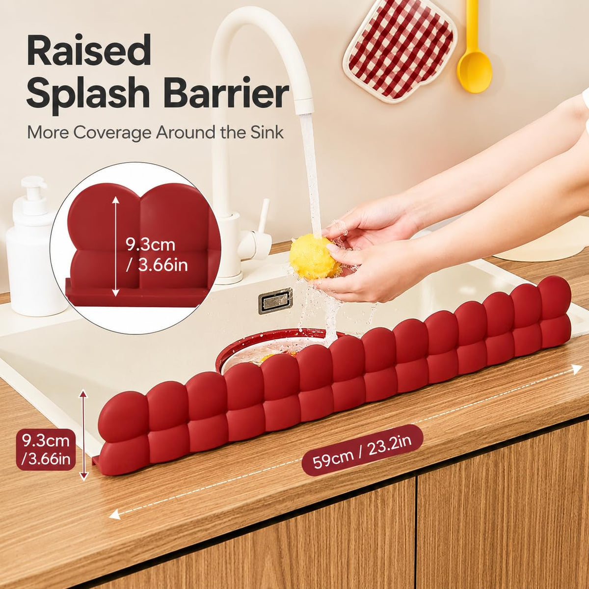 HINLEX Silicone Sink Splash Guard