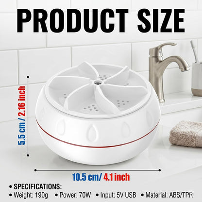 Ultrasonic Turbo Portable Washer with USB Charging