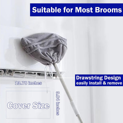 2 Pack Broom Cloth Covers Wet or Dry Cleaning Mops (Blue)