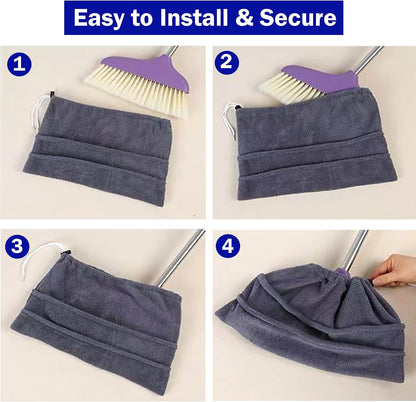 2 Pack Broom Cloth Covers Wet or Dry Cleaning Mops (Blue)