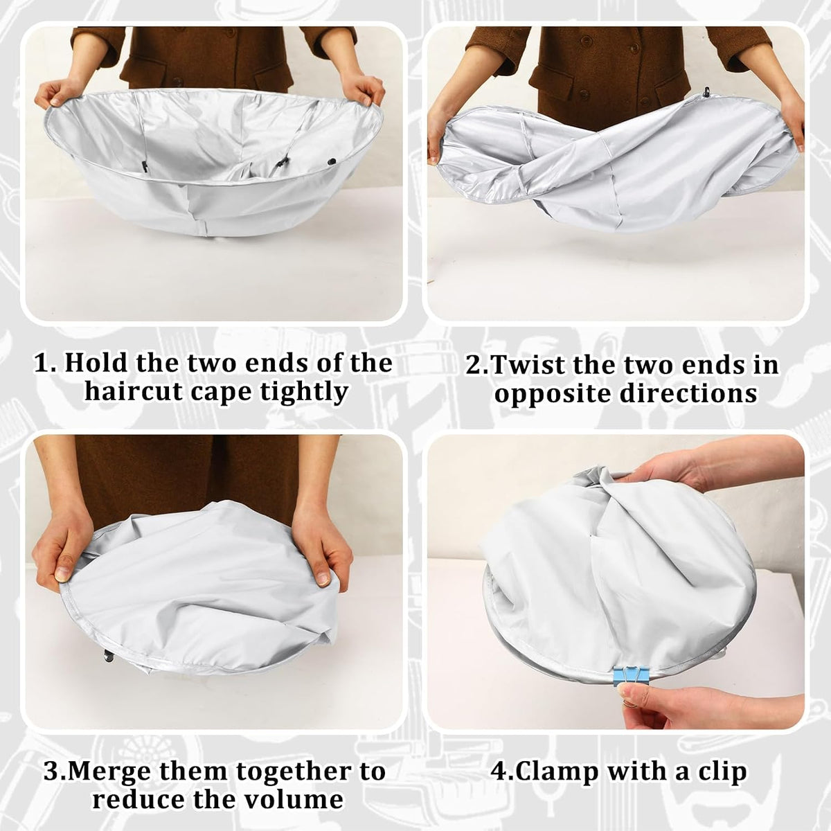 Foldable Haircut Umbrella Cape for Adults