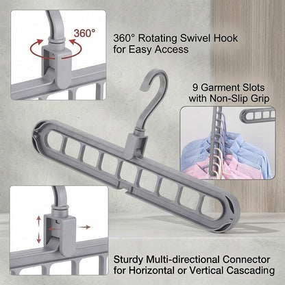 9 in 1 Space Saving Clothes Hanger(2Pcs)