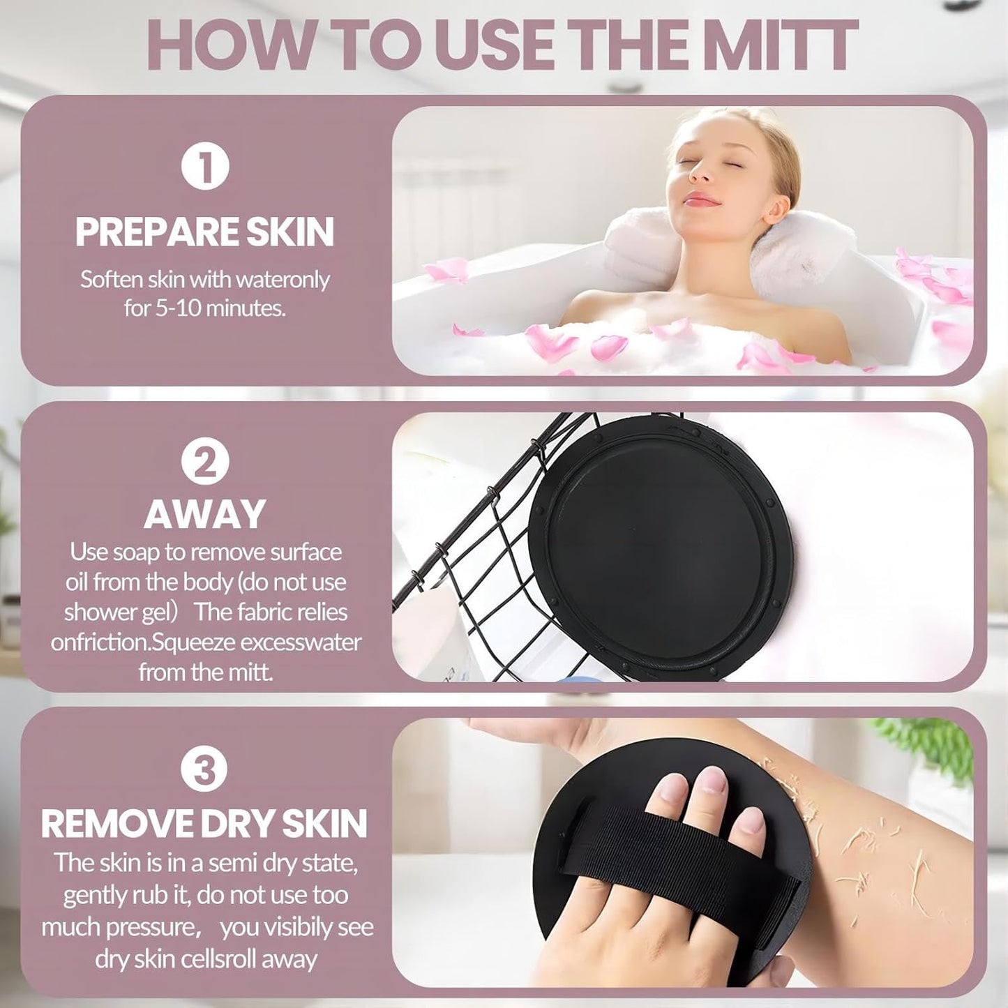 Exfoliating mitt for Shower Glove (Pack of 4)
