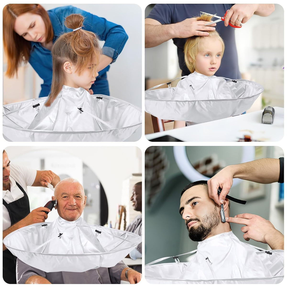 Foldable Haircut Umbrella Cape for Adults