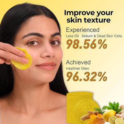 Turmeric Cleansing Pads – Brightening Face Wipes for Glowing Skin(60Pcs)