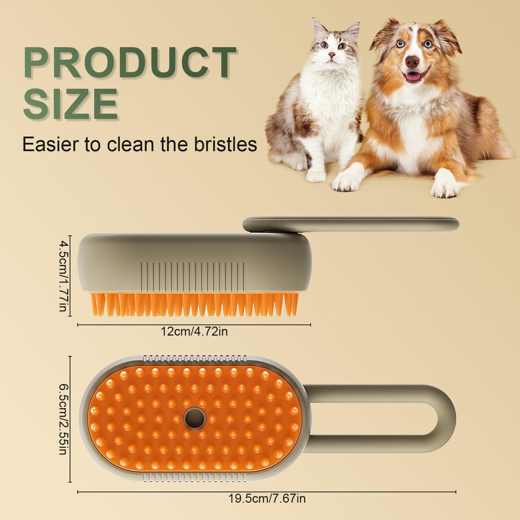 4 in 1 Cat Steam Brush for Shedding