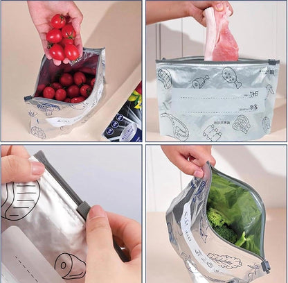 Reusable Ziplock Food Storage Bags(10 Pcs)