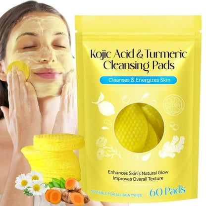 Turmeric Cleansing Pads – Brightening Face Wipes for Glowing Skin(60Pcs)