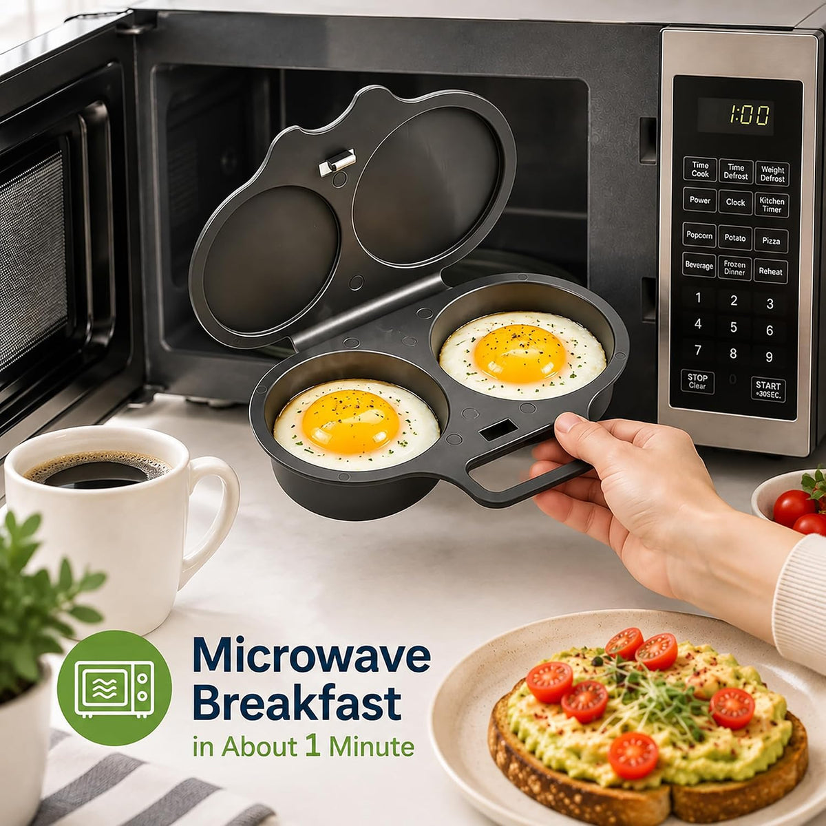 Egg Cooker with Lid and Handle