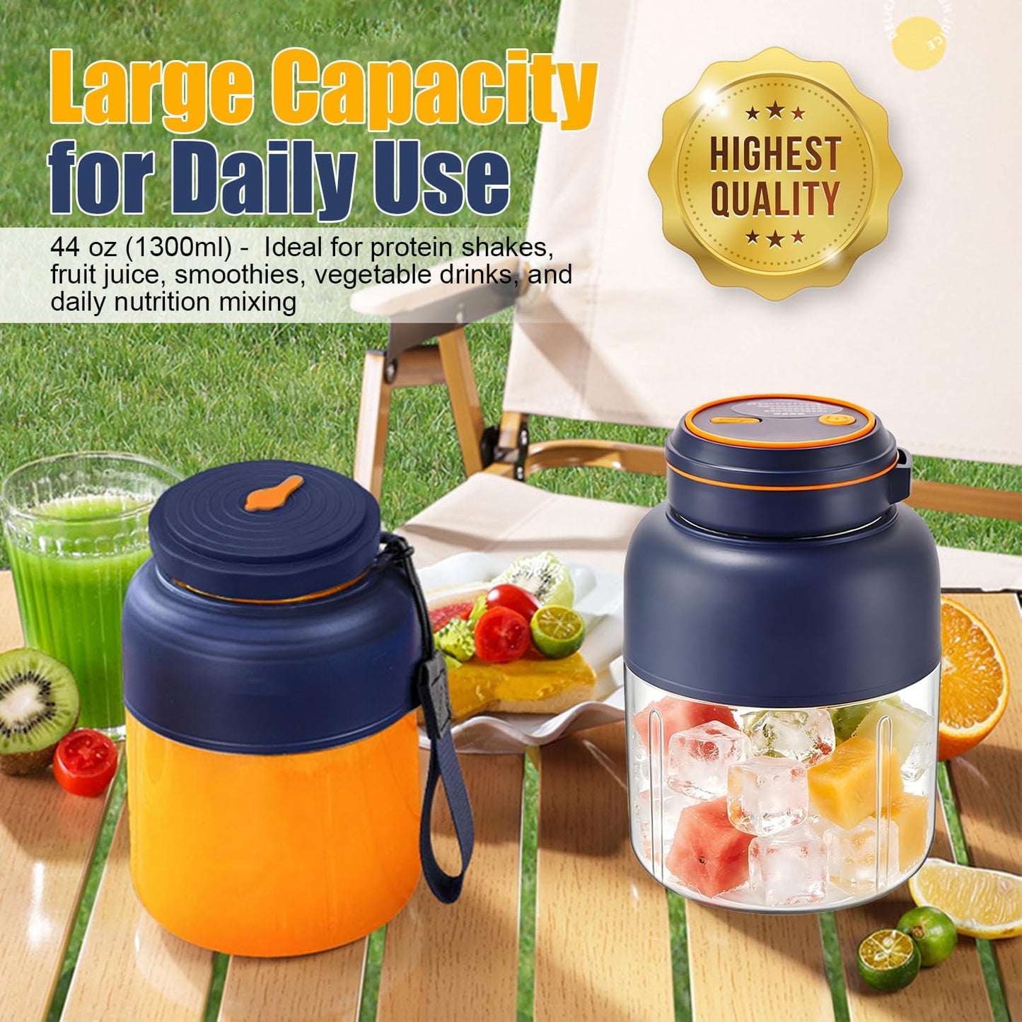 Rechargeable Portable Blender Cordless with 38 Blades