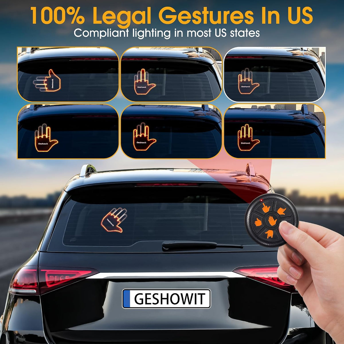 Car gesture light with remote control