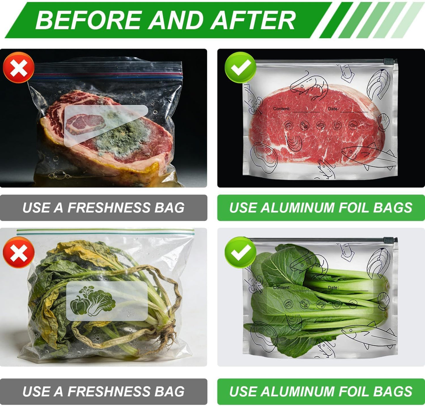Reusable Ziplock Food Storage Bags(10 Pcs)
