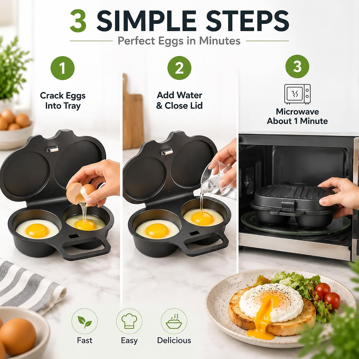 Egg Cooker with Lid and Handle