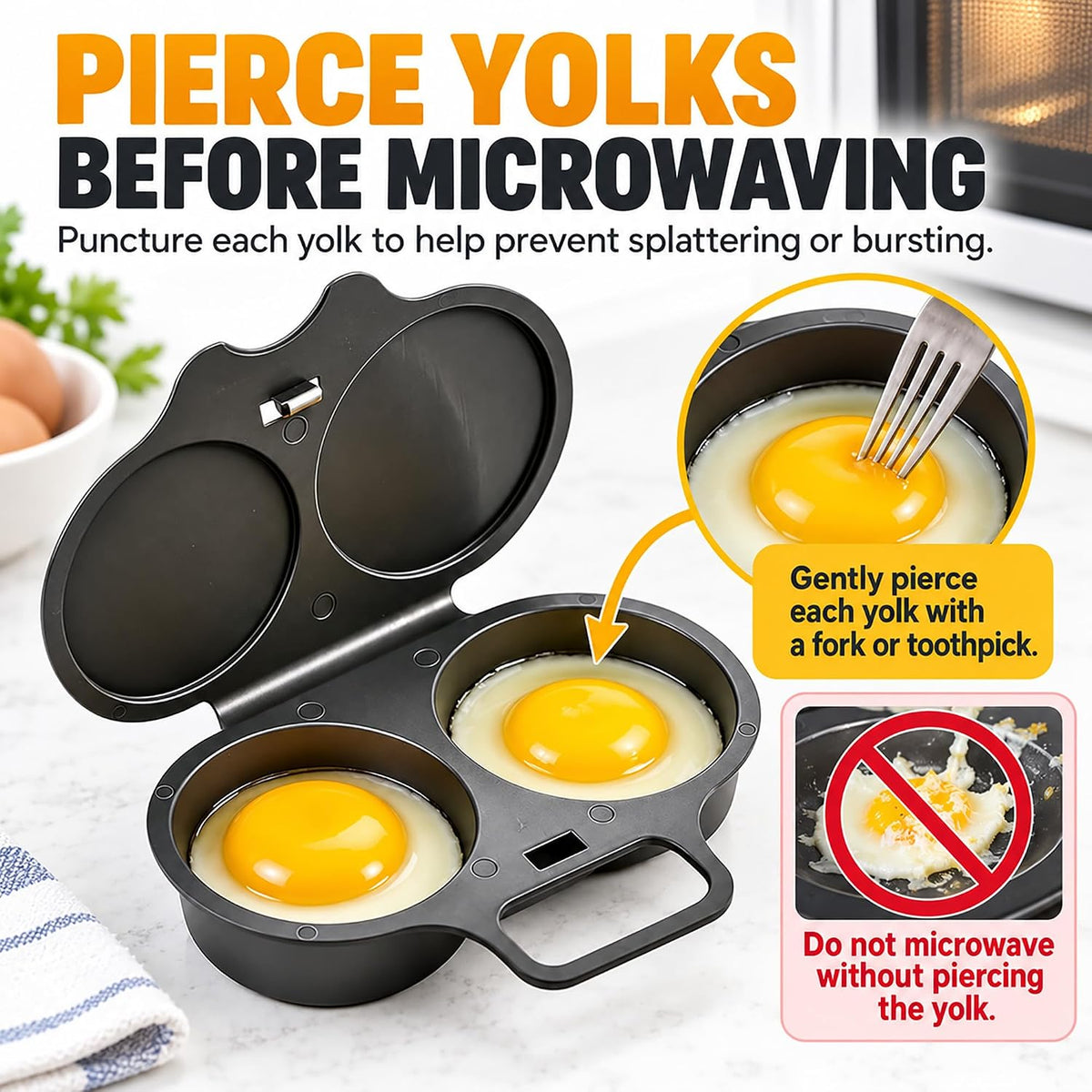 Egg Cooker with Lid and Handle