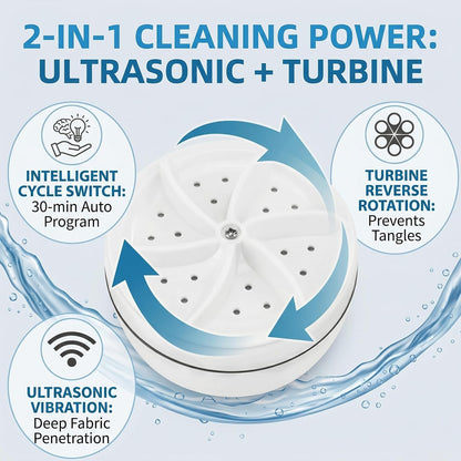 Ultrasonic Turbo Portable Washer with USB Charging