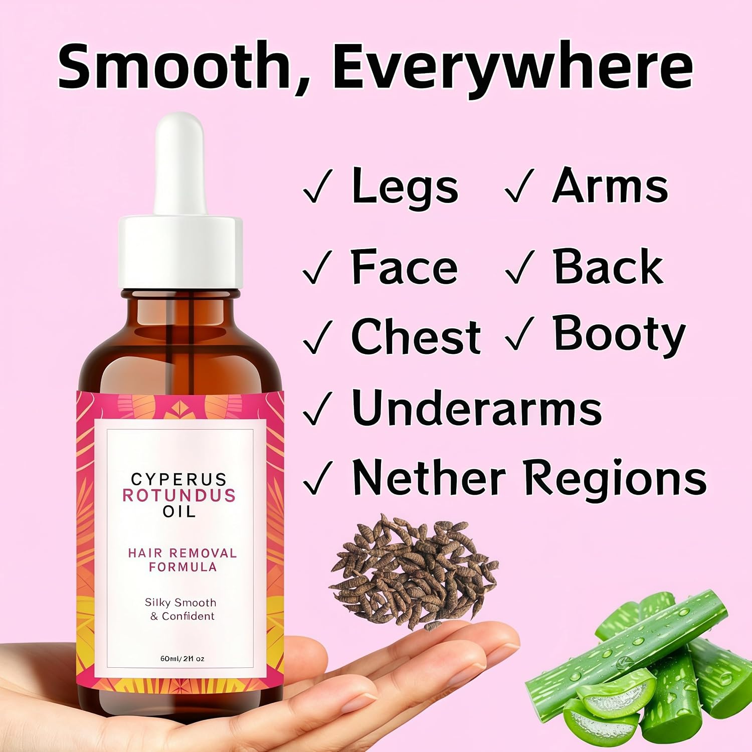 Cyperus Rotundus Oil for Hair Removal