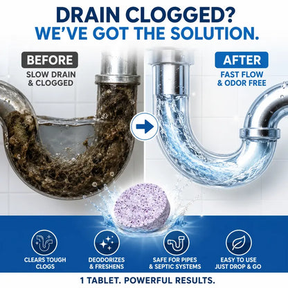 Pipe Cleaner Tablets -Drain Unclogger, Odor Eliminator(Pack of 10)
