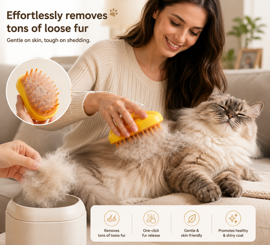 Pet Steam Brush 3-in-1 – Cat & Dog