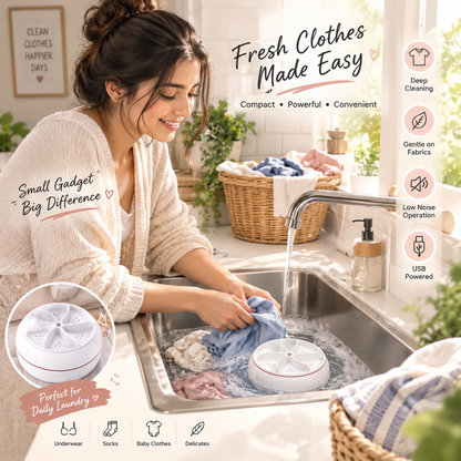 Ultrasonic Turbo Portable Washer with USB Charging