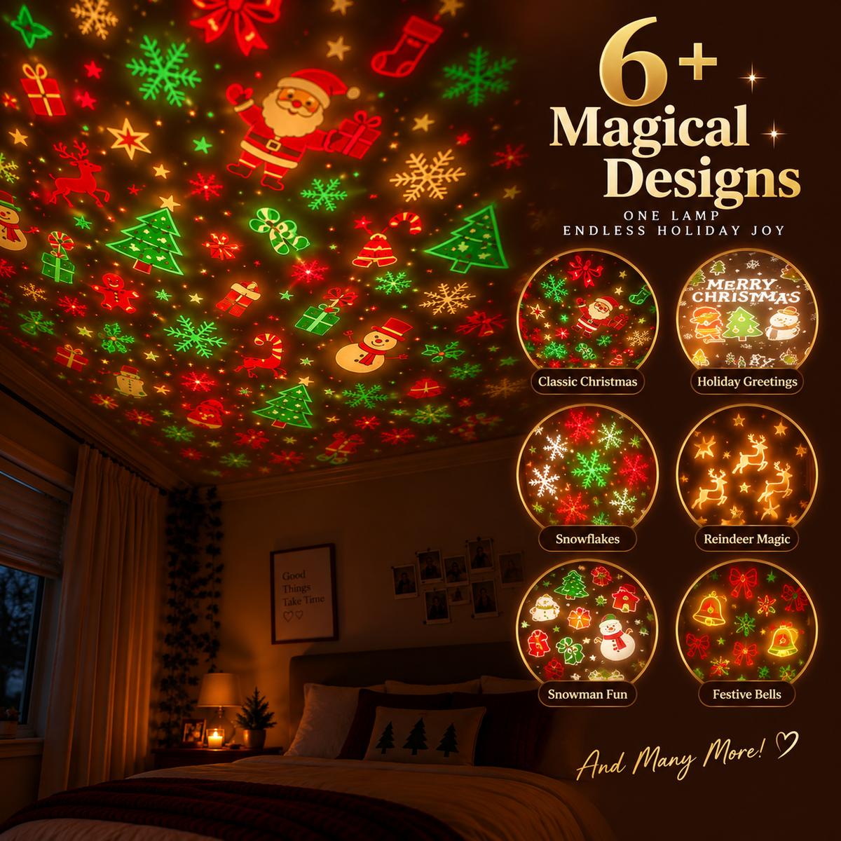 HINLEX Christmas Ceiling Projector Lamp
