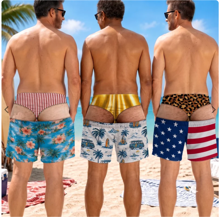 Funny Patriotic Men Swim Trunks