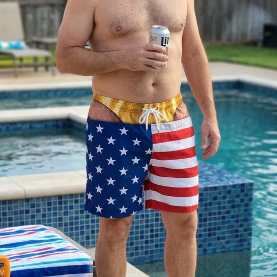 Funny Patriotic Men Swim Trunks