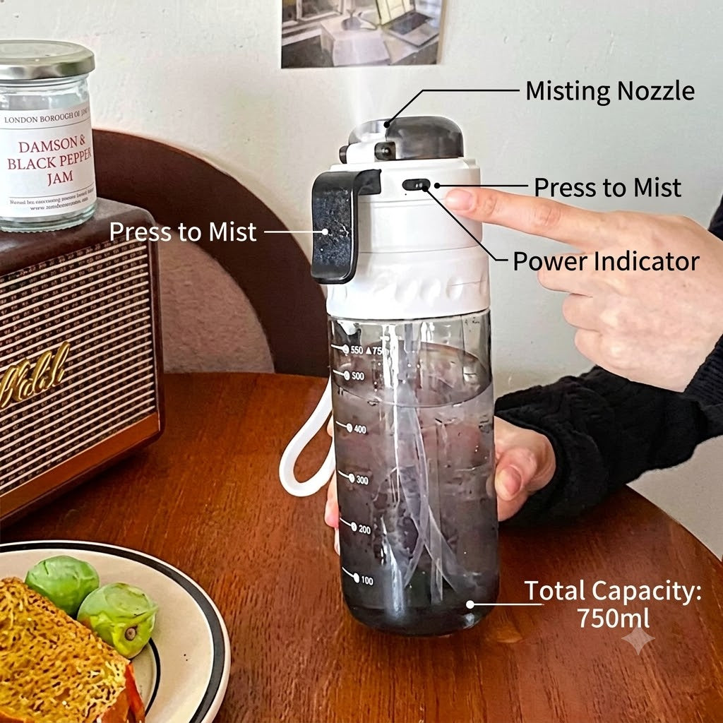 2-in-1 Spray & Drink Water Bottle 750ml