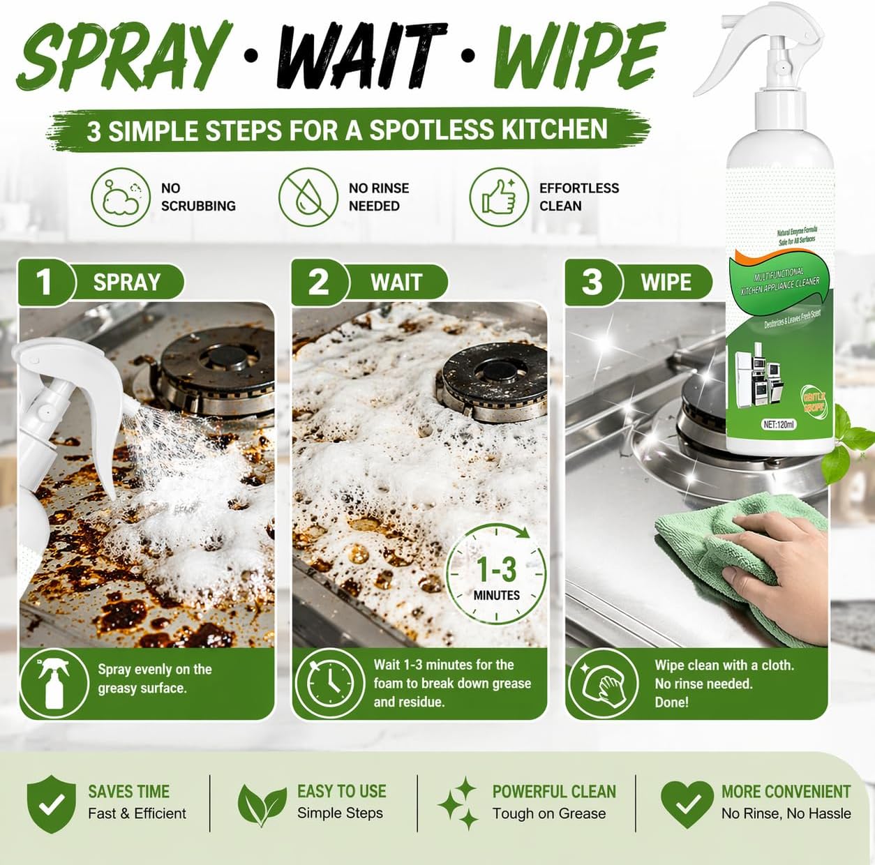 Enzyme Foam Kitchen Cleaner Spray