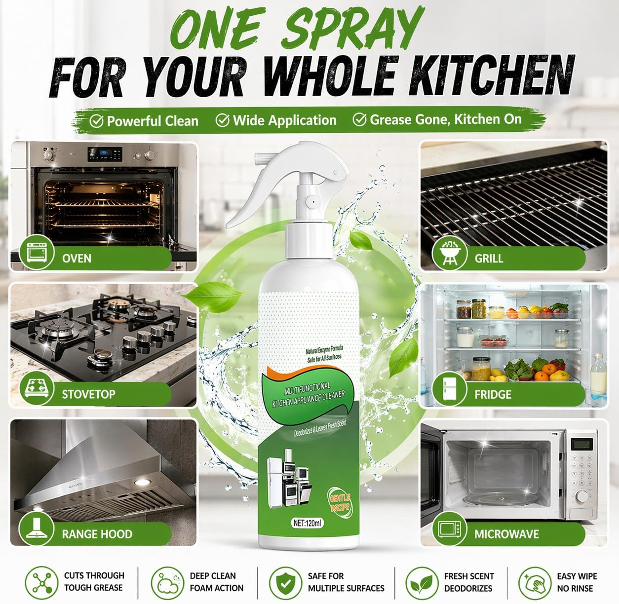 Enzyme Foam Kitchen Cleaner Spray